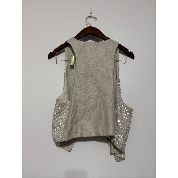 Eileen Fisher MATKA Sequin Encrusted Silk Vest Women Womens Size M Luxury Night - Picture 8 of 13